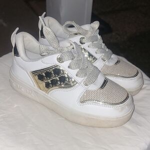 Michael Kors Kids Sneakers with Gold and White Design